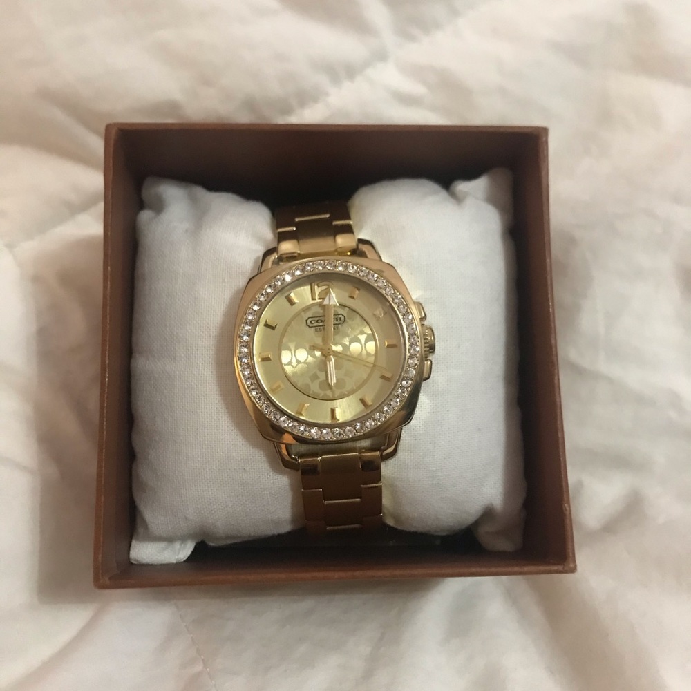 Coach Ladies Crystal Accent Stainless Steel Watch
